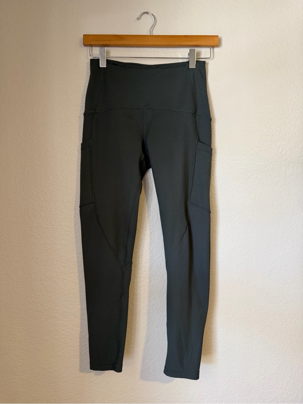 Z By Zella Mid Rise Dark Sage Green Athletic Leggings Small Activewear Yoga Gym